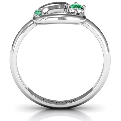 Ouroboros Snake Ring – Sterling Silver with Emerald and Green Premium Zirconia