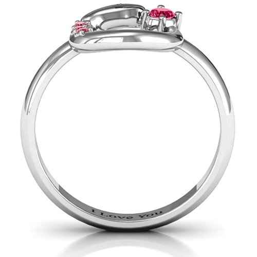 Ouroboros Snake Ring – Sterling Silver with Ruby and Red Premium Zirconia
