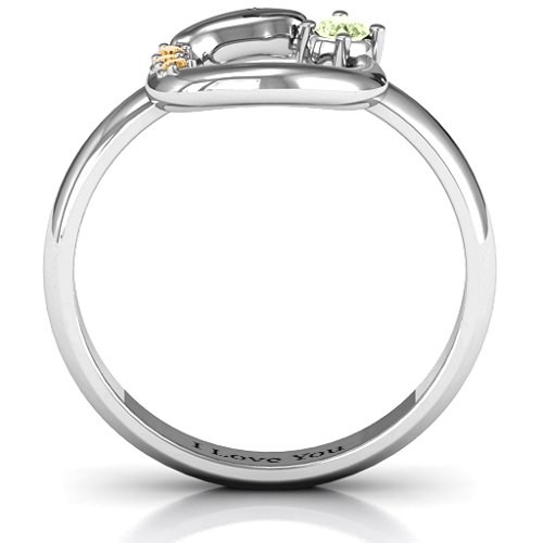 Ouroboros Snake Ring – Sterling Silver with Peridot and Fancy Yellow Premium Zirconia