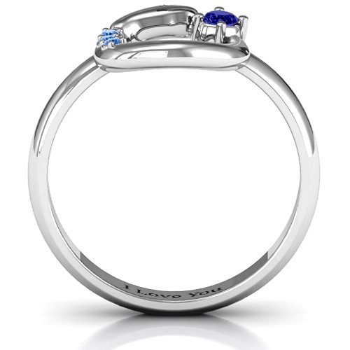 Ouroboros Snake Ring – Sterling Silver with Blue Sapphire and Fancy Blue Premium Zirconia
