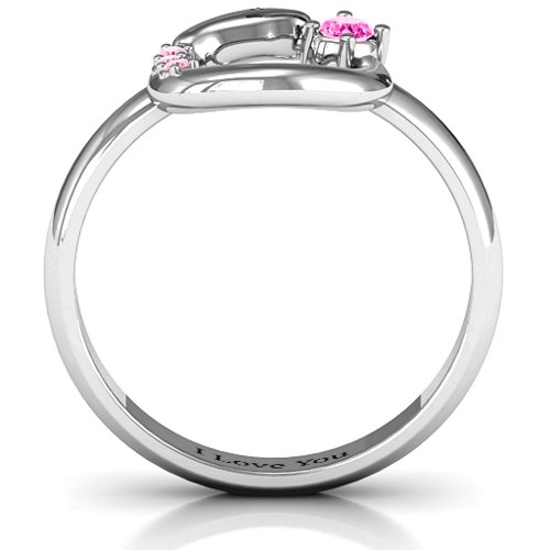 Ouroboros Snake Ring – Sterling Silver with Pink Tourmaline and Fancy Pink Premium Zirconia
