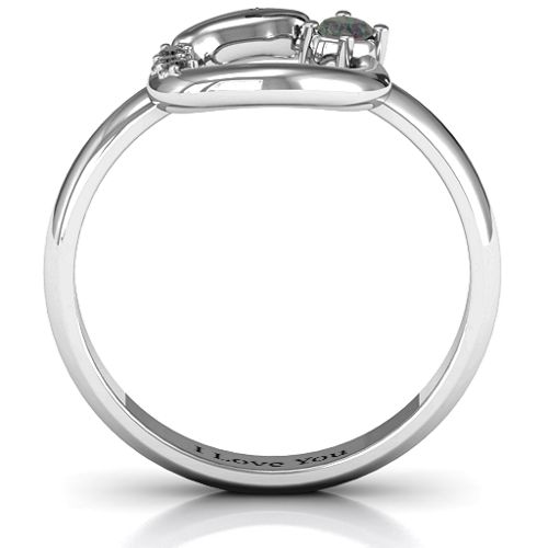 Ouroboros Snake Ring – Sterling Silver with Alexandrite and Black Premium Zirconia
