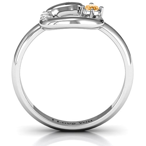 Ouroboros Snake Ring – Sterling Silver with Citrine and White Premium Zirconia