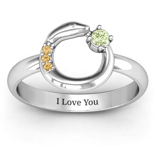 Ouroboros Snake Ring – Sterling Silver with Peridot and Fancy Yellow Premium Zirconia
