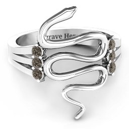 Zig Zag Snake Ring
Snake Ring with Birthstone in 925 Sterling Silver with Smokey Quartz