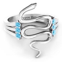Zig Zag Snake Ring
Snake Ring with Birthstone in 925 Sterling Silver with Blue Topaz