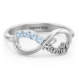 Family Infinite Love with Stones Ring
