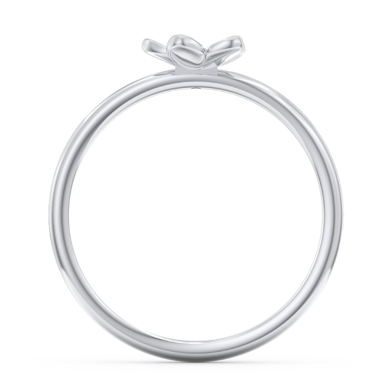 Sterling Silver Stacking Flower RIng with Peridot (Simulated) Stone | Jewlr