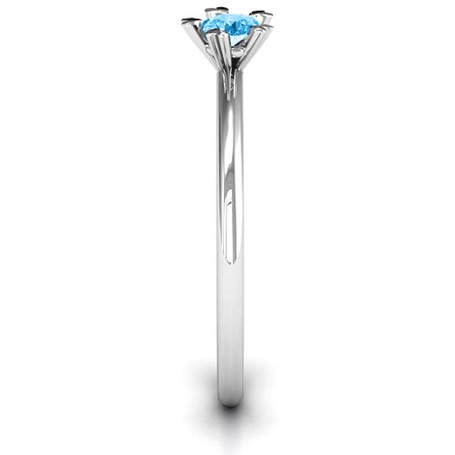Stackr Hugging Heart Stone Ring – Sterling Silver with Blue Topaz