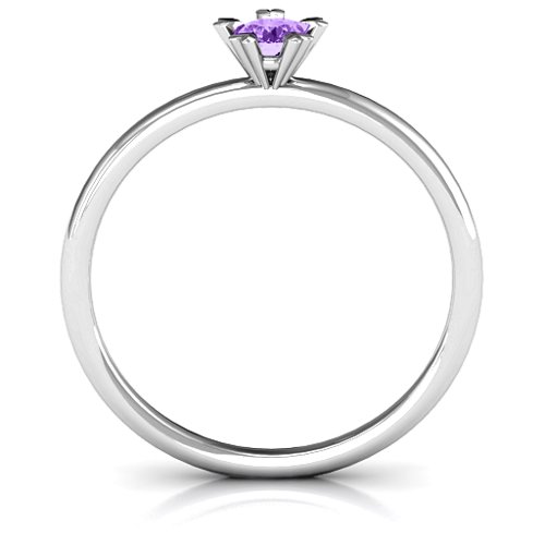 Stackr Hugging Heart Stone Ring – Sterling Silver with Amethyst