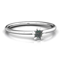 Stackr Hugging Heart Stone Ring in 925 Sterling Silver with Alexandrite, Aquamarine, Pink Tourmaline, Amethyst, Ruby, and Citrine