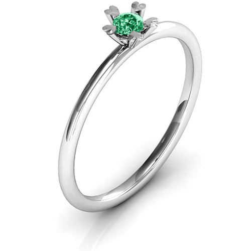 Stackr Hugging Heart Stone Ring – Sterling Silver with Emerald