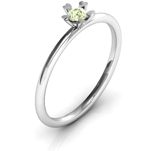 Stackr Hugging Heart Stone Ring – Sterling Silver with Peridot