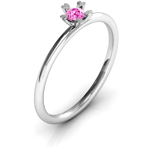 Stackr Hugging Heart Stone Ring – Sterling Silver with Pink Tourmaline