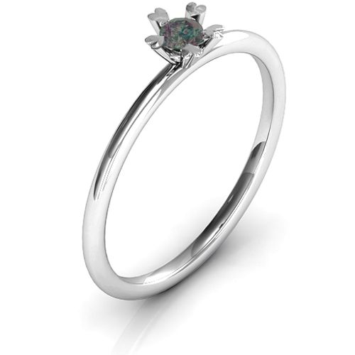 Stackr Hugging Heart Stone Ring – Sterling Silver with Alexandrite
