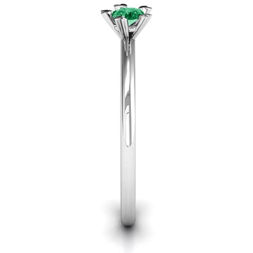 Stackr Hugging Heart Stone Ring – Sterling Silver with Emerald