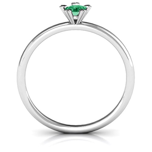 Stackr Hugging Heart Stone Ring – Sterling Silver with Emerald