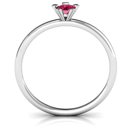 Stackr Hugging Heart Stone Ring – Sterling Silver with Ruby