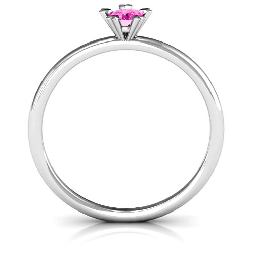 Stackr Hugging Heart Stone Ring – Sterling Silver with Pink Tourmaline