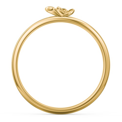Engravable Stacking Butterfly Ring – 10K Yellow Gold