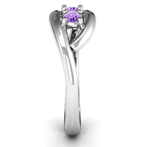 Perfect Pair Couple's Ring – Sterling Silver with Amethyst