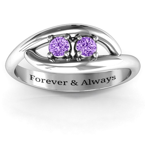 Perfect Pair Couple's Ring – Sterling Silver with Amethyst