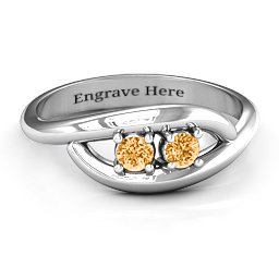 Perfect Pair Couple's Ring in 925 Sterling Silver with Citrine