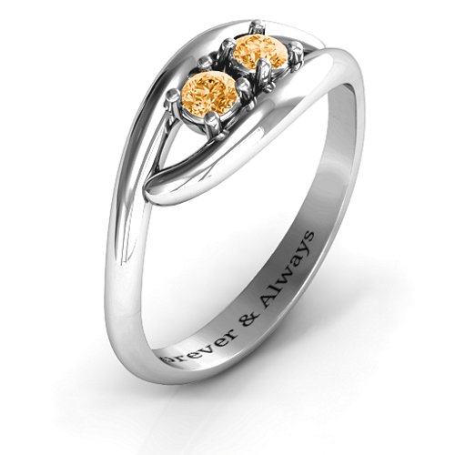 Perfect Pair Couple's Ring – Sterling Silver with Citrine