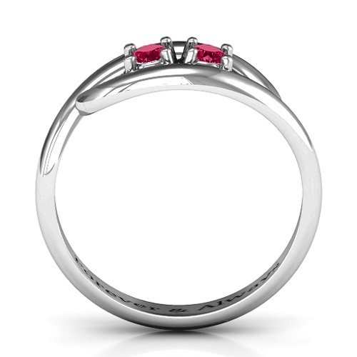 Perfect Pair Couple's Ring – Sterling Silver with Ruby