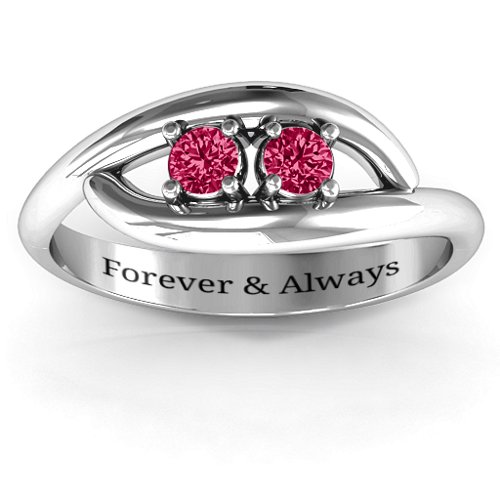 Perfect Pair Couple's Ring – Sterling Silver with Ruby