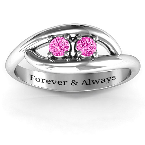 Perfect Pair Couple's Ring – Sterling Silver with Pink Tourmaline
