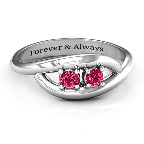 Perfect Pair Couple's Ring – Sterling Silver with Ruby