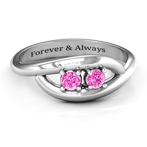Perfect Pair Couple's Ring – Sterling Silver with Pink Tourmaline