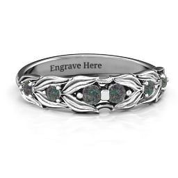 Leaves of Love 6 Stone Ring