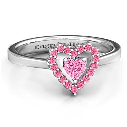 Heart in Heart Halo Ring