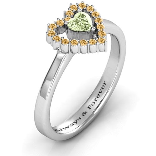 Heart in Heart Halo Ring