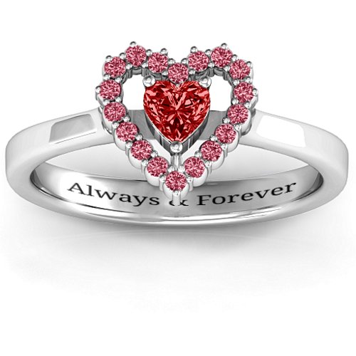 Heart in Heart Halo Ring