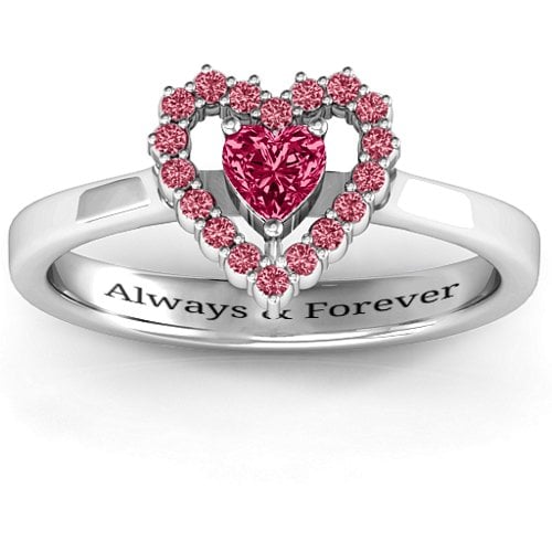 Heart in Heart Halo Ring