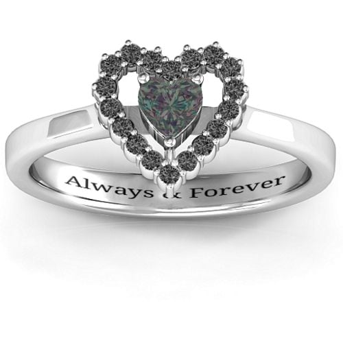Heart in Heart Halo Ring