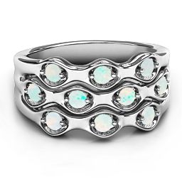 3 Tier Wave Ring