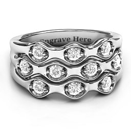 3 Tier Wave Ring