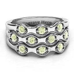 3 Tier Wave Ring