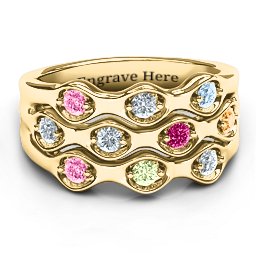 3 Tier Wave Ring