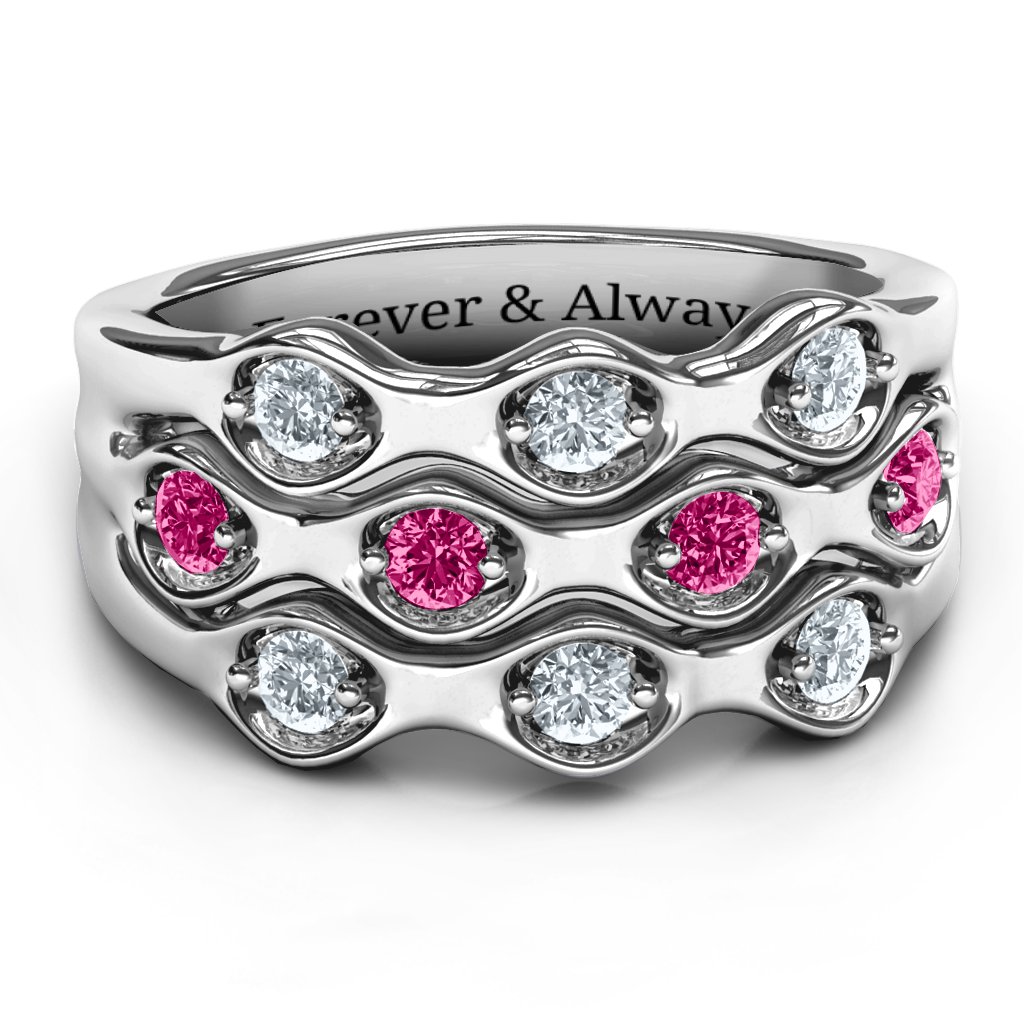 3 Tier Wave Ring