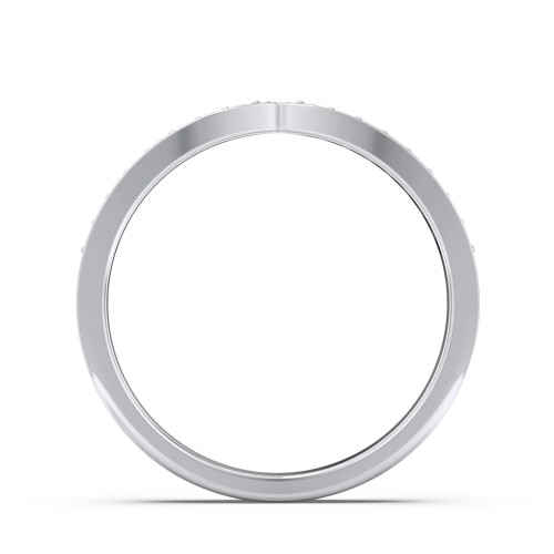 Tapered Stacking Band with Accents – Sterling Silver with Red Premium Zirconia