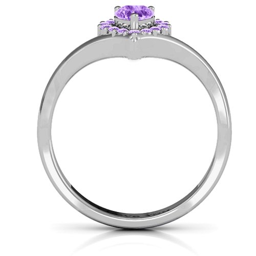 Peak of Love Ring – Sterling Silver with Amethyst and Amethyst Premium Zirconia