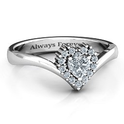 Peak of Love Ring in 925 Sterling Silver with Diamond