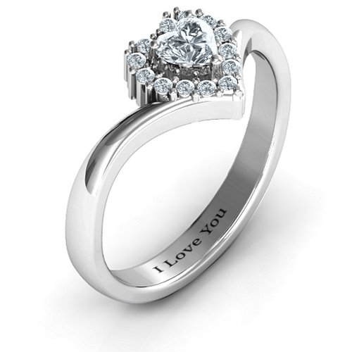Peak of Love Ring – Sterling Silver with Diamond