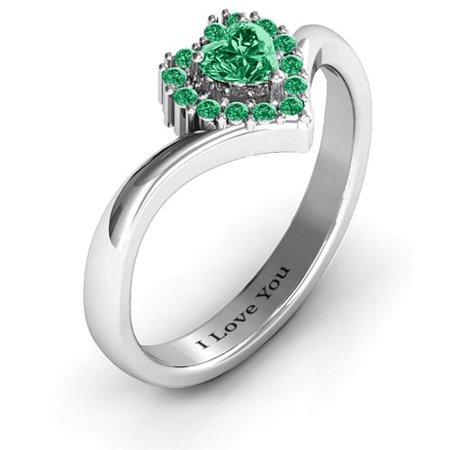 Peak of Love Ring – Sterling Silver with Emerald and Green Premium Zirconia