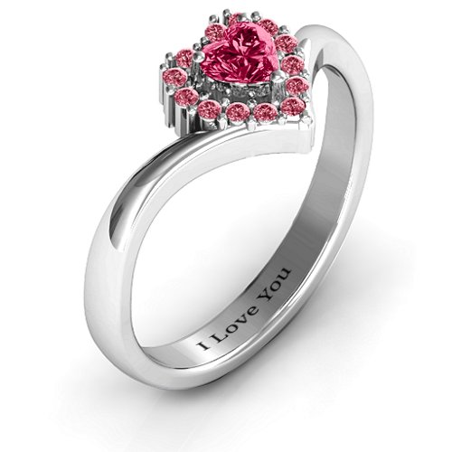 Peak of Love Ring – Sterling Silver with Ruby and Red Premium Zirconia